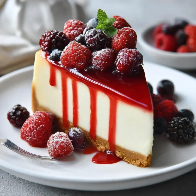 Creamy Berry Topped Cheesecake First Image