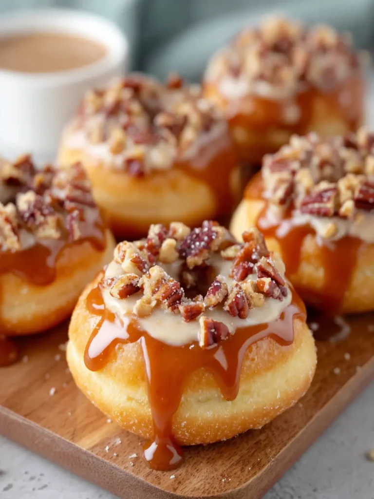 Caramel Pecan Topped Doughnuts First Image