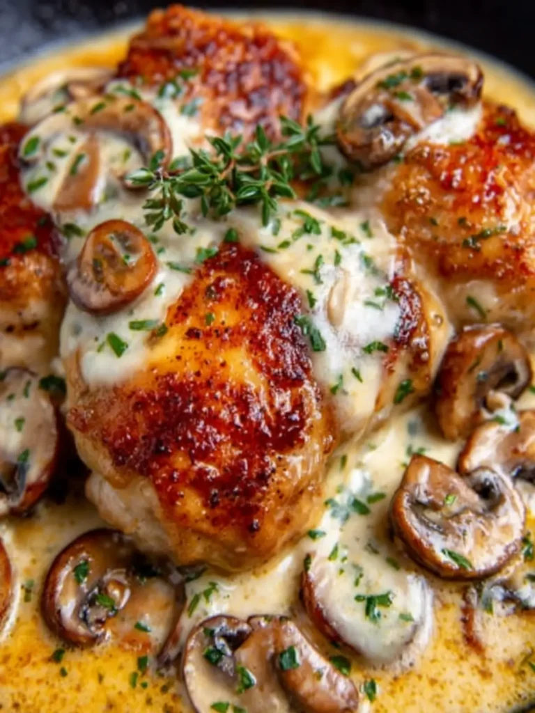 Creamy Garlic Mushroom Chicken First Image