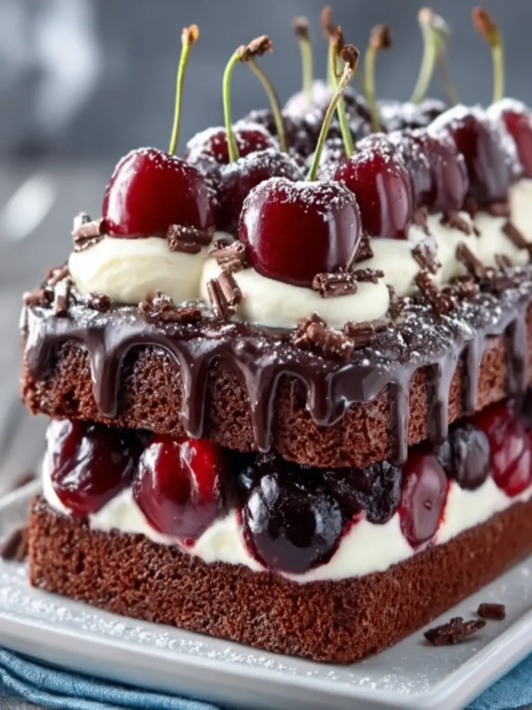Chocolate Cherry Layer Cake Recipe First Image
