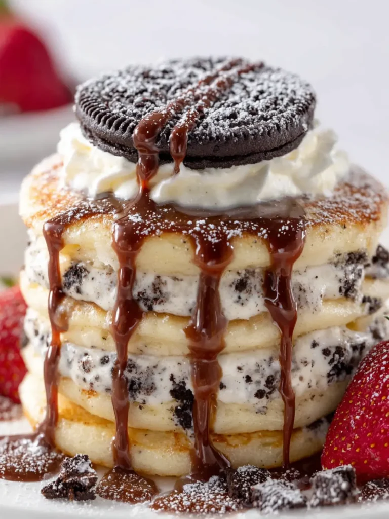 Cookies and Cream Pancake Stack First Image