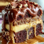 Rich Caramel Pecan Chocolate Cake First Image