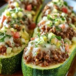 Hearty Stuffed Zucchini Boats Recipe First Image