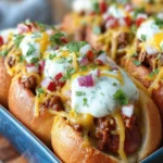 Cheesy Loaded Chili Dogs First Image