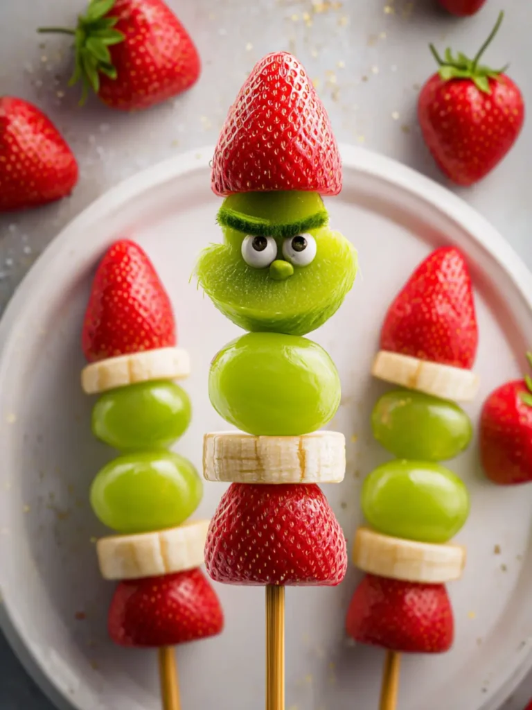 Grinch Fruit Kabobs First Image