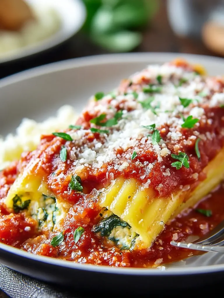 Irresistible Spinach & Ricotta Manicotti with Marinara Recipe First Image