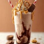 Peanut Butter Frozen Hot Chocolate — The Creamiest Summer Chocolate Treat First Image