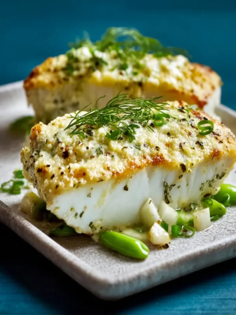 Baked Halibut (with Sour Cream, Parmesan, and Dill) First Image