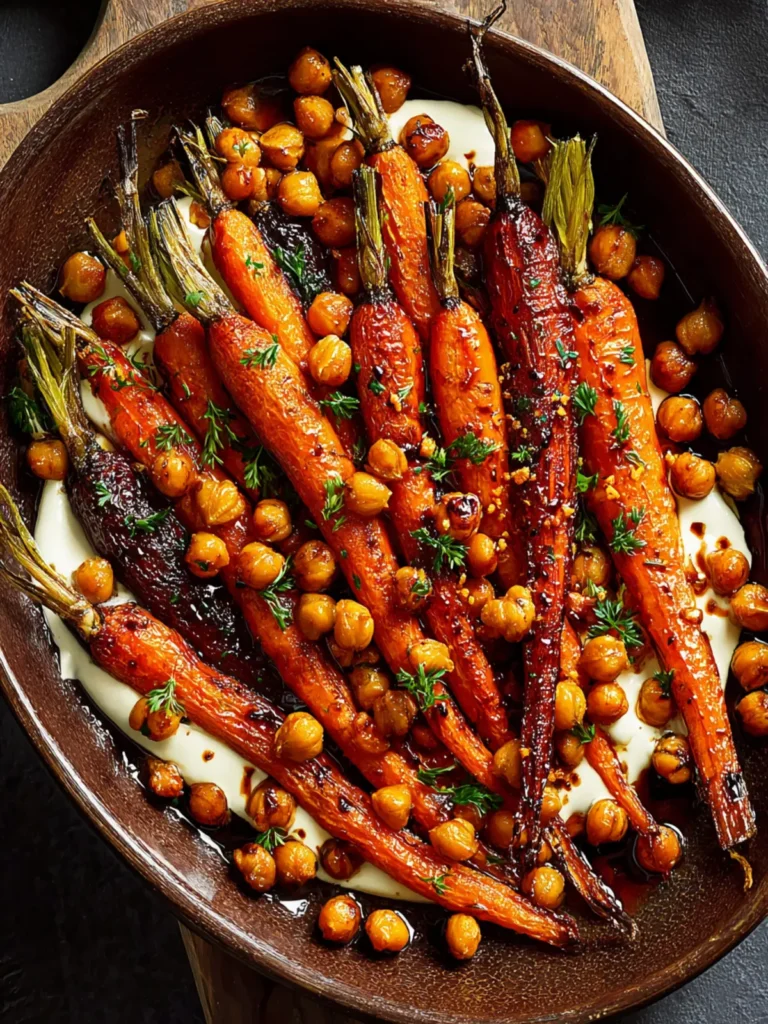 Irresistible Spicy Maple Roast Carrots with Crispy Chickpeas First Image