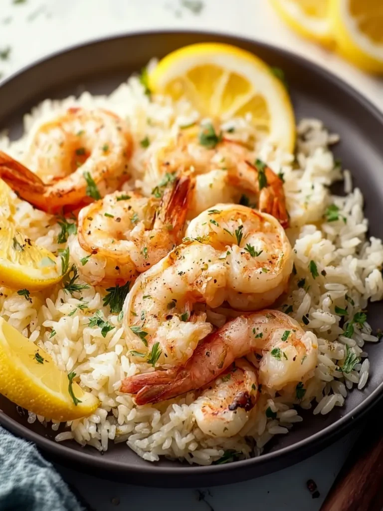 Lemon Garlic Butter Shrimp and Rice First Image