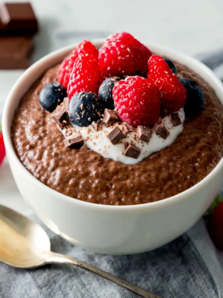 Chocolate Chia Pudding with Greek Yogurt (High-Protein Breakfast) First Image