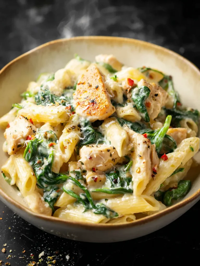 Creamy Chicken Spinach Pasta First Image