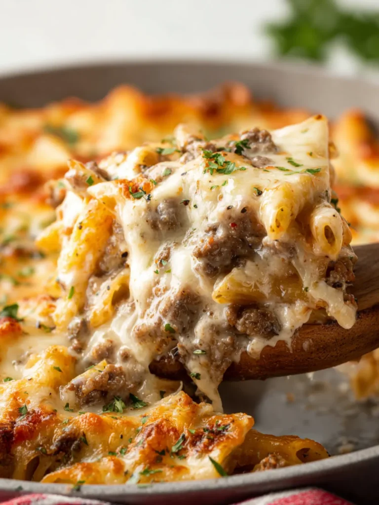 Ground Beef Alfredo Bake First Image