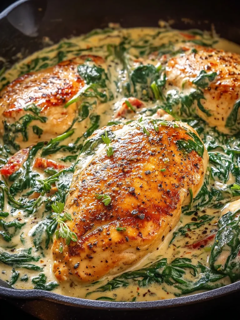 Irresistible Creamy Spinach Chicken Skillet Recipe First Image