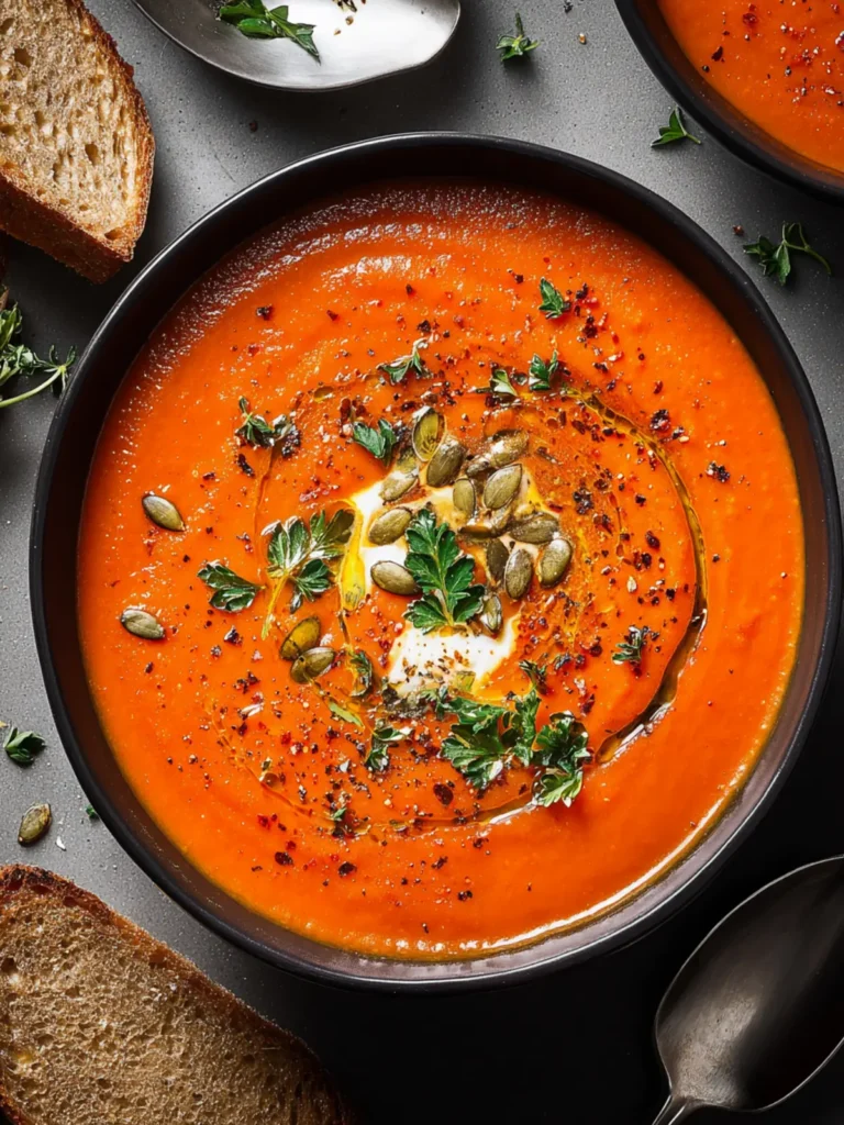 Roasted Red Pepper Carrot Soup First Image