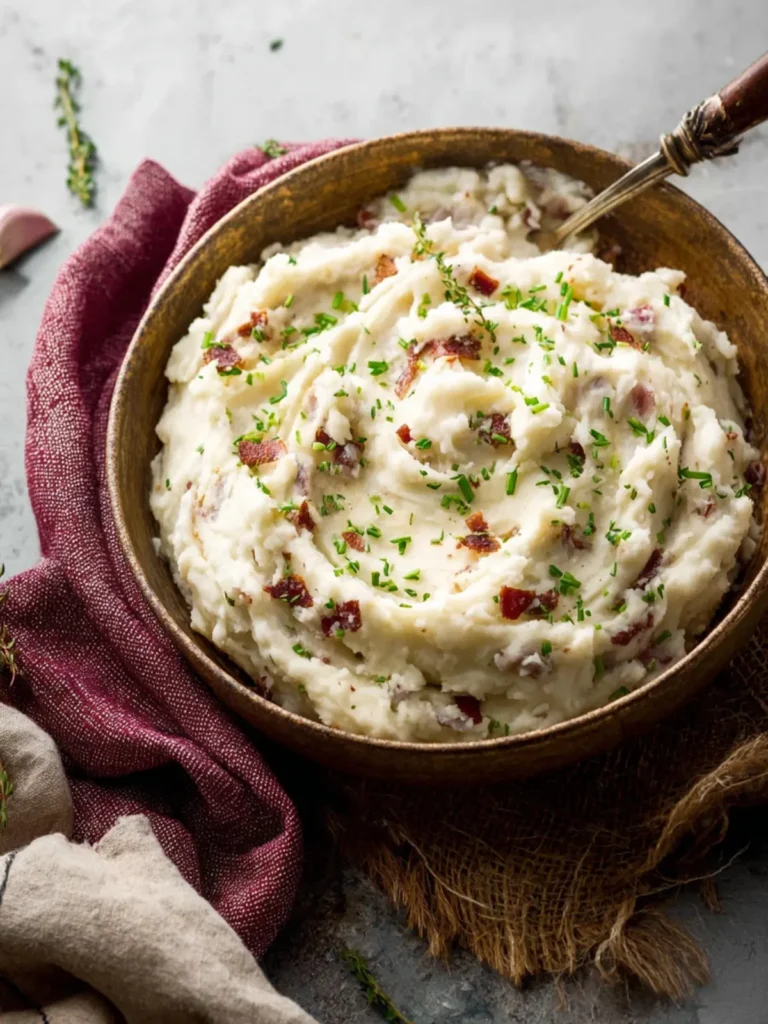 Rustic Garlic Mashed Red Potatoes First Image