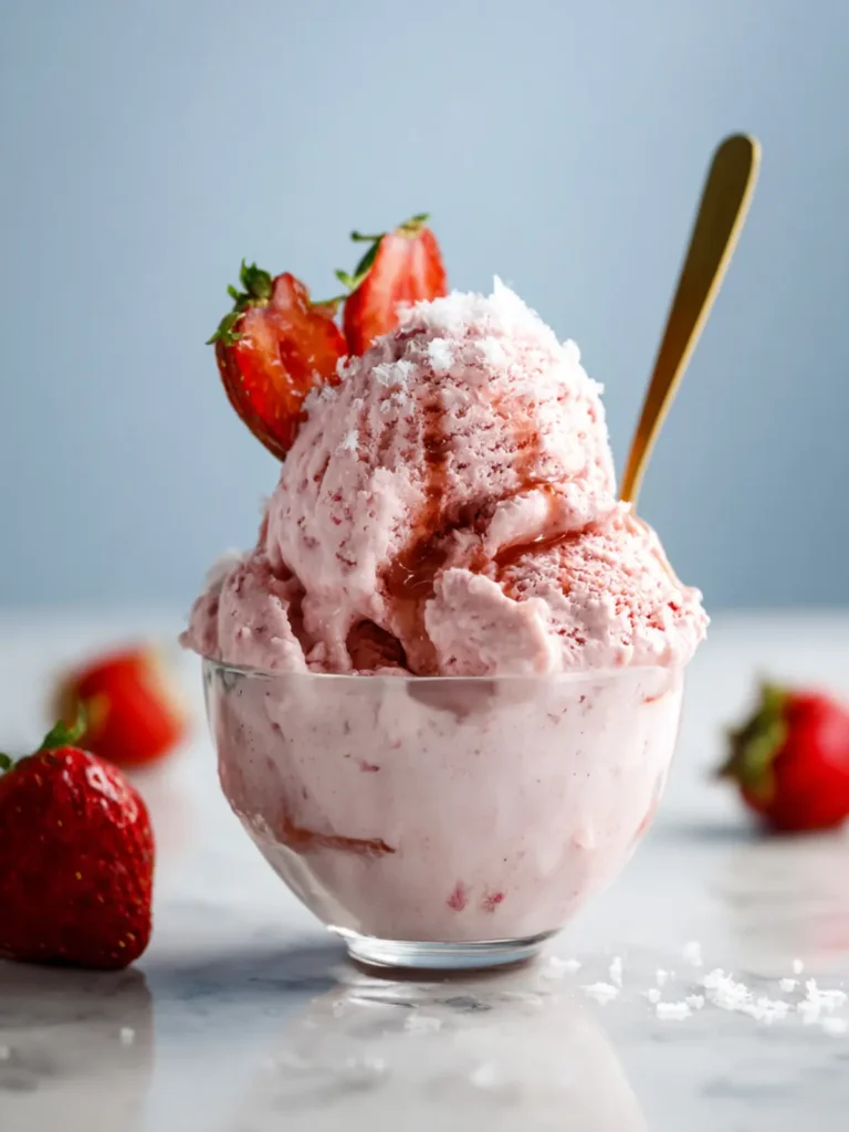 Healthy Strawberry Cottage Cheese Ice Cream Recipe First Image