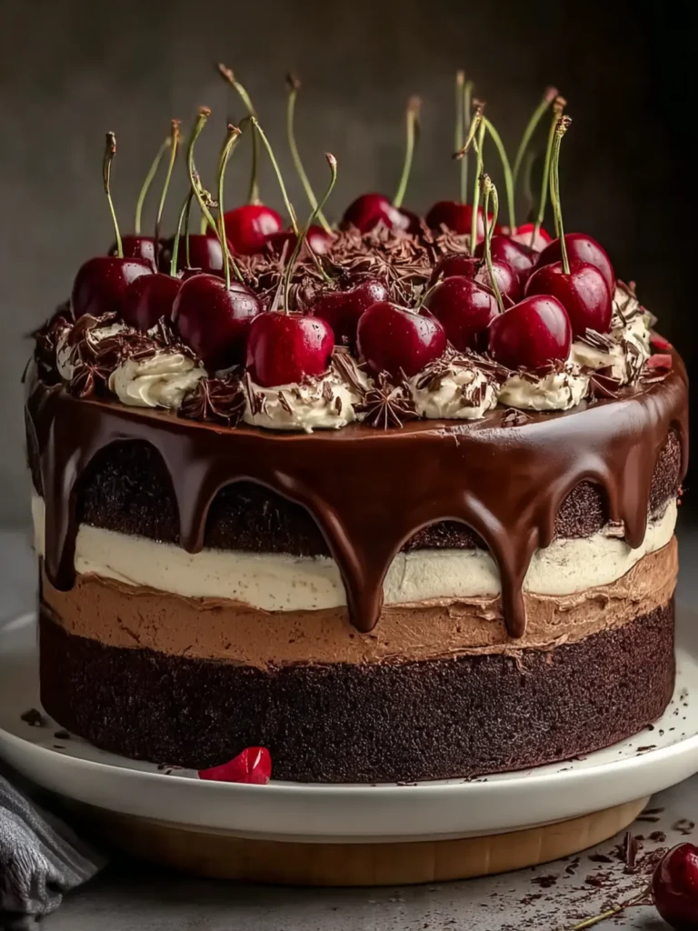 Black Forest-Inspired Chocolate, Vanilla Cherry & Mascarpone Layer Cake with Chocolate Ganache: An Incredible Ultimate Recipe First Image