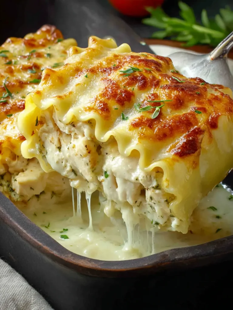 Chicken Alfredo Lasagna Roll Ups First Image