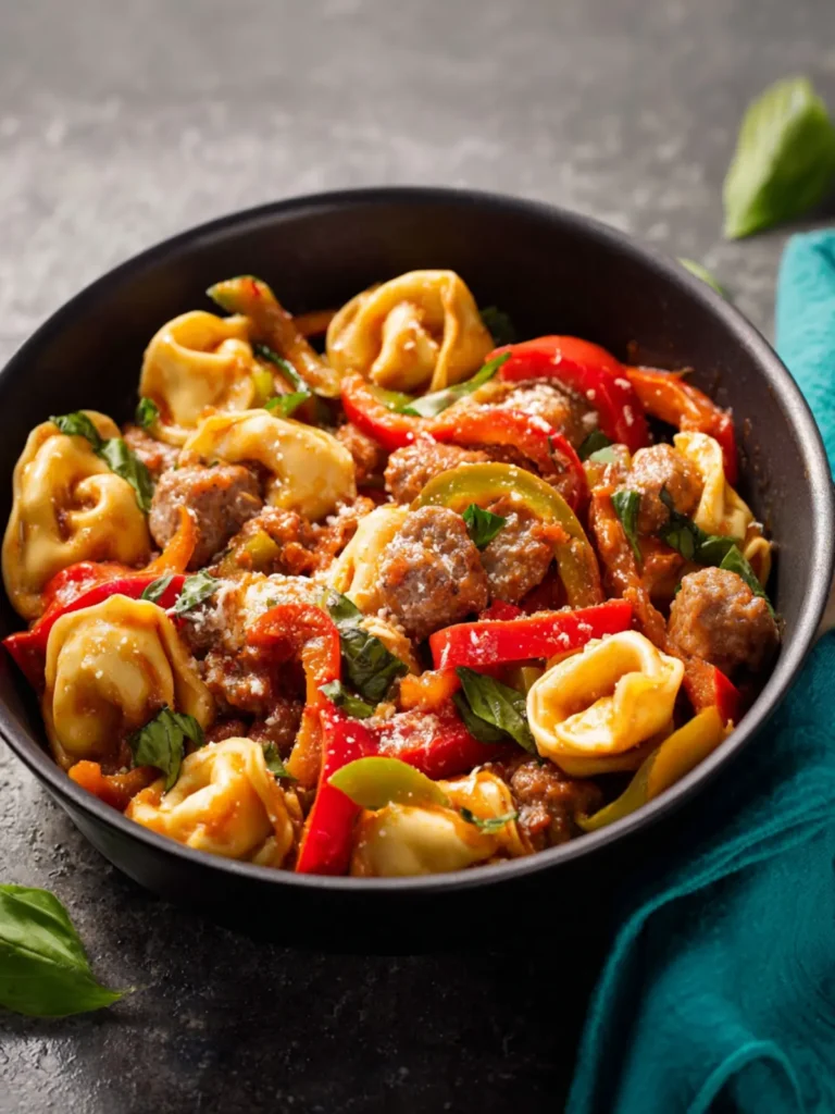Sausage Tortellini Skillet with Peppers First Image