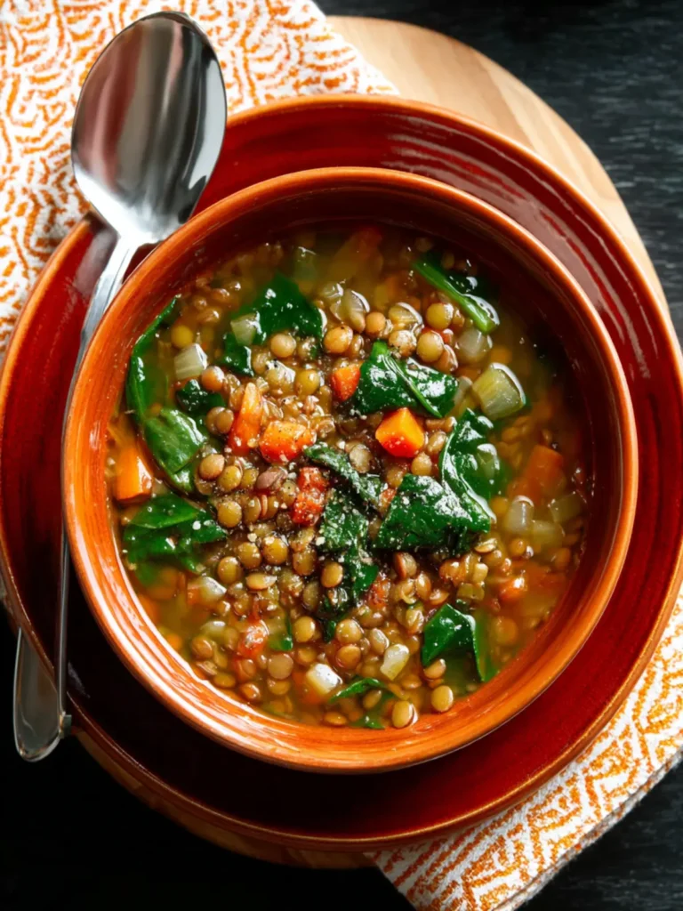 Vegetarian Lentil Spinach Soup First Image