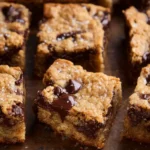 brown butter oatmeal chocolate chip cookie bars First Image